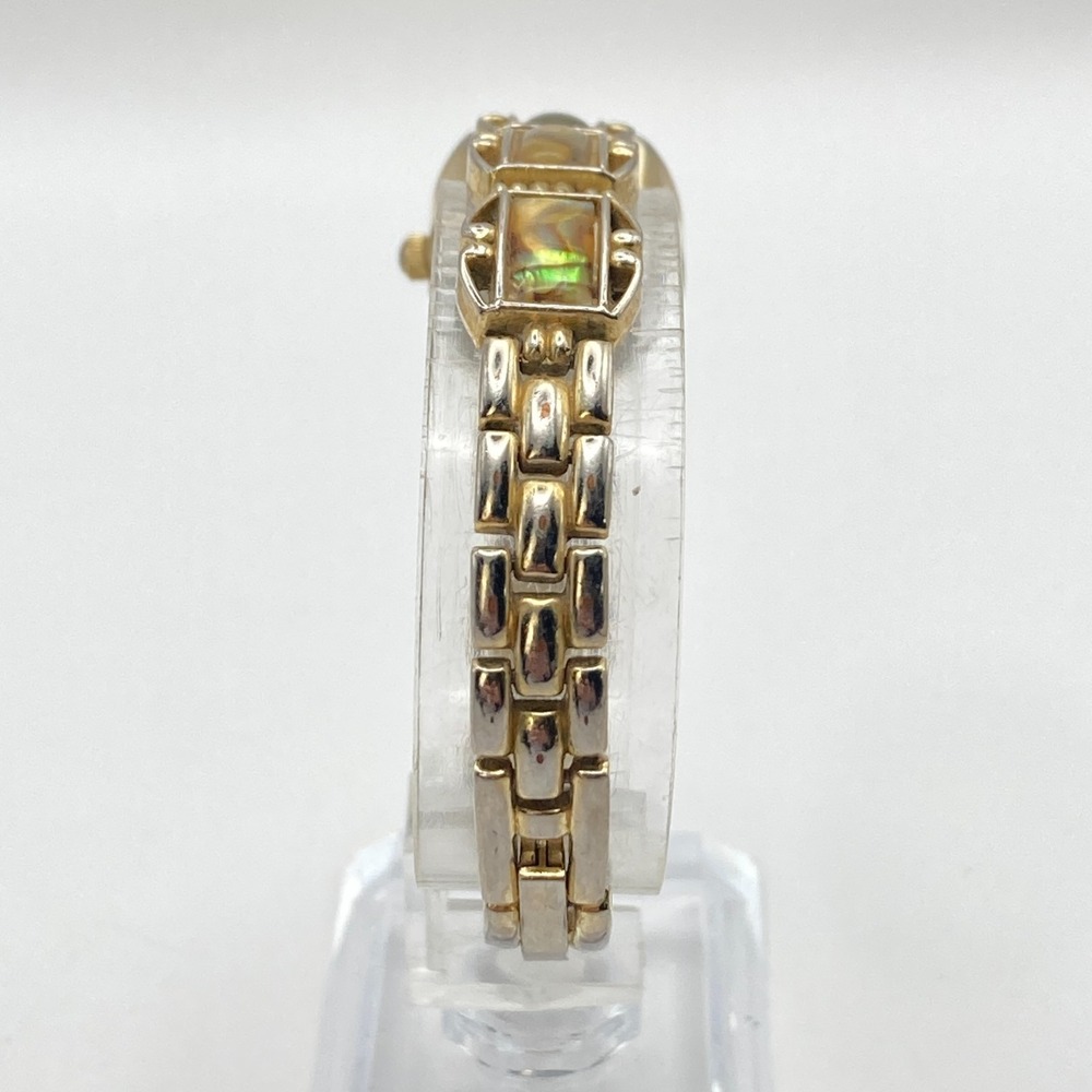 Abalone Women's Watch 19mm Gold Tone MOP Dial w/Extender New Battery 7.25" - Picture 6 of 16